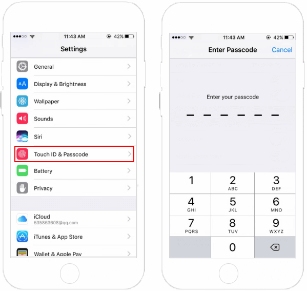 How to change iPhone passcode