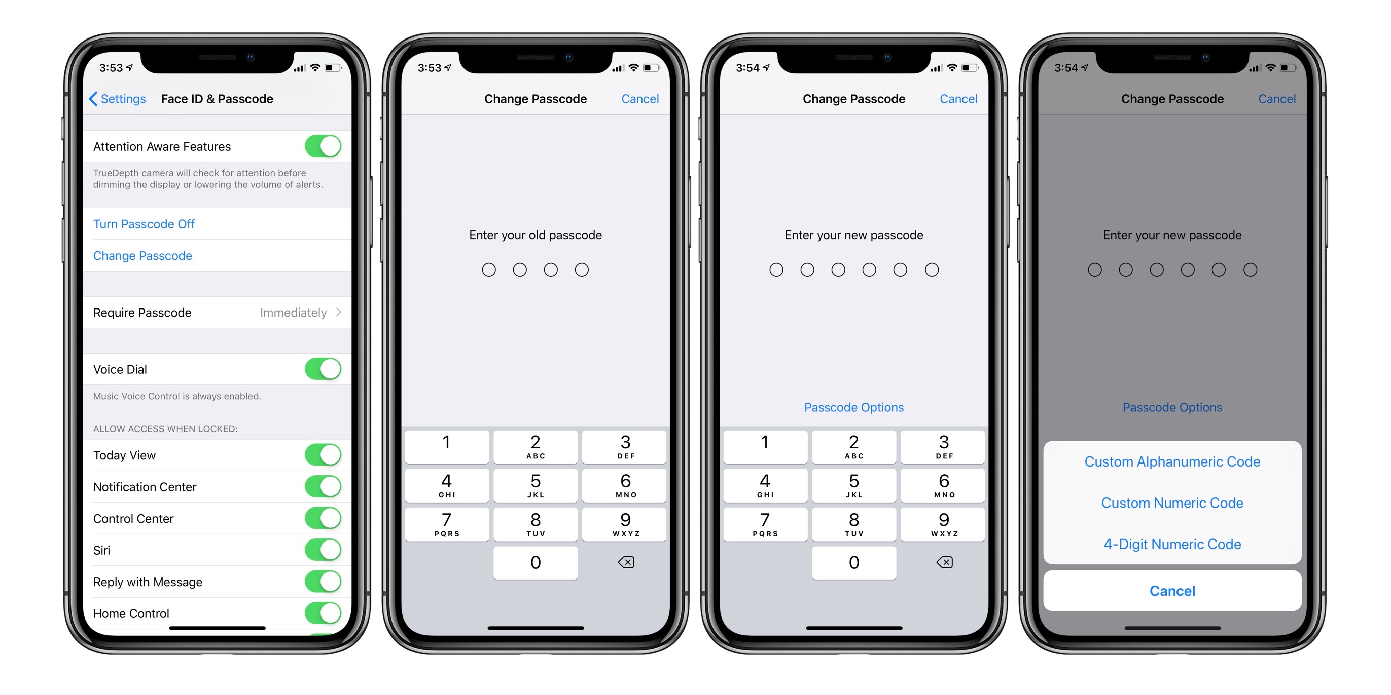 Steps to change iPhone passcode